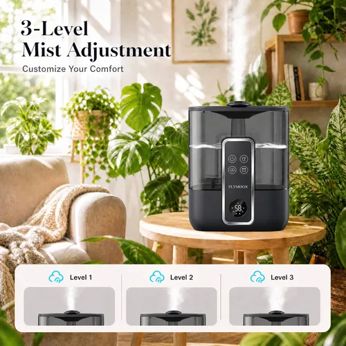Vista 5 de FLYMOON Top Fill 5L Cool Mist Humidifiers with 28dB Black