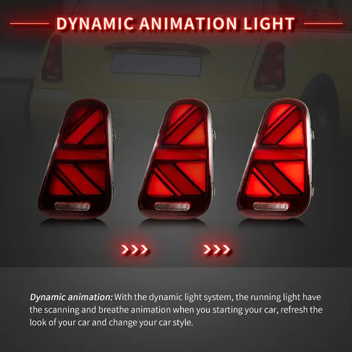 Vista 3 de VLAND LED Luces Traseras Rojas Compatibles Para [2001-2006 BMW Mini Cooper R50 R52 R53 y Mini Cooper Hatchback/Convertible de 1ª generación] Con Rojo