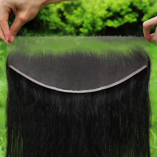 Vista 60 de BEEOS Frontal de Encaje HD de 13 x 4 pulgadas Solamente, cabello humano virgen lacio de color rubio 613, línea de cabello prearrancado de 0.10mm