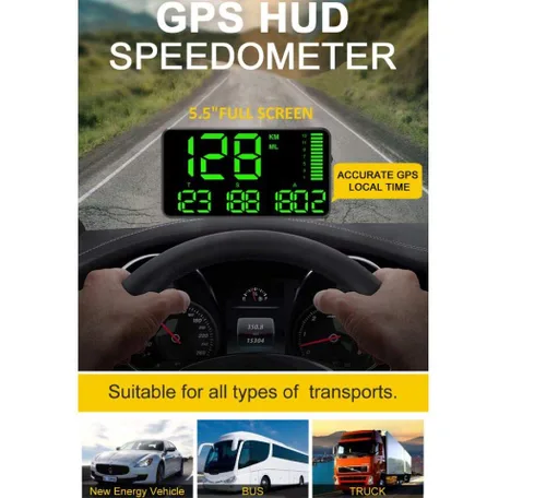 Vista 8 de ELING Velocímetro GPS universal Head Up C90 HUD Pantalla digital de velocidad MPH KM/H Proyector de velocidad de pantalla LED con alarma