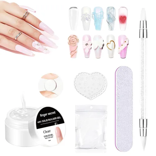 Vista 12 de Gel constructor sólido para uñas, gel duro no pegajoso para uñas, gel de extensión de uñas, gel de arte de uñas, salón de hogar, manos no pegajosas