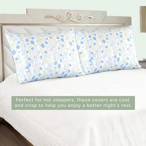 Vista 5 de Elegant Comfort Juego Ultra Suave de 2 Fundas de Almohada con Estampado Floral - 1500 Microfibra de Calidad Premium de Hotel, Suaves y Lisas