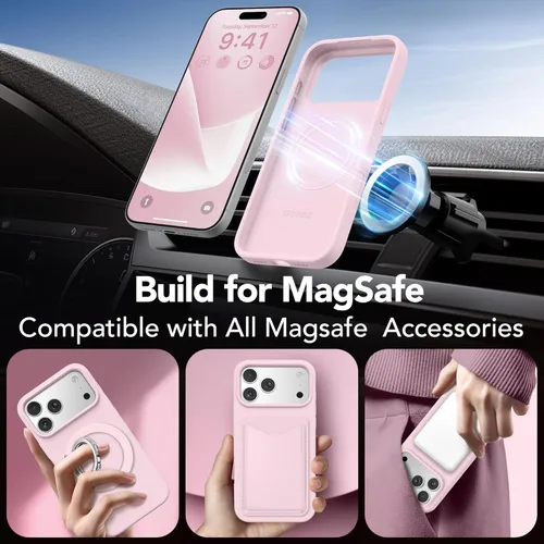 Vista 1857 de GONEZ Funda magnética para iPhone 14, compatible con Magsafe, con protector de pantalla + protector de cámara, forro de microfibra antiarañazos