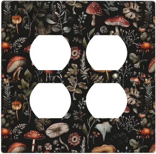 Vista 40 de Cubiertas de Enchufe Dúplex de 1 Gang con Hojas Florales de Eucalipto Azul en Acuarela, Placa Frontal Decorativa para Interruptor de Luz, Placa