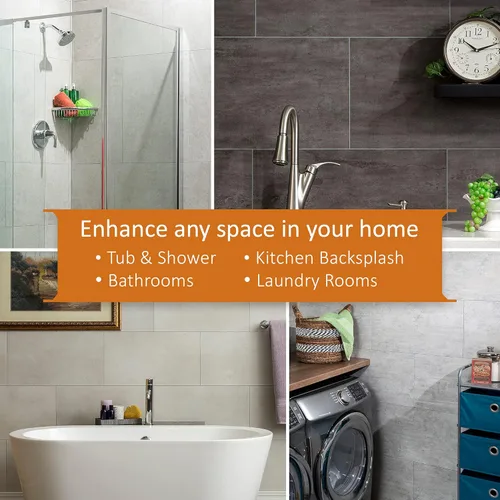 Vista 6 de Palisade Azulejos de vinilo entrelazados impermeables para pared/salpicadero para cocina o baño en mármol español (muestra de 4.5x11 pulgadas)