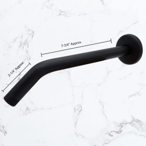 Vista 5 de Westbrass A302-1-62 1/2" IPS x 10" Brazo de ducha de montaje en pared con brida de agarre seguro, negro mate