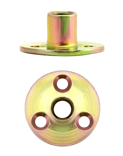 Vista 5 de QWORK Tuerca de placa de hierro de 3/8 "-16, juego de 25 piezas tuerca en T con base redonda de acero al carbono, tuercas en T de acero al carbono