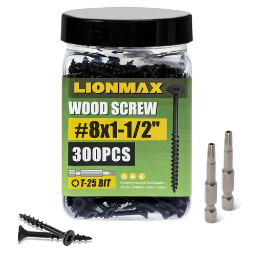 Vista 16 de LIONMAX Tornillos para Terraza de 1 Pulgada, Tornillos para Madera #8 x 1, 100 PCS, Resistentes al Óxido, Recubiertos con Epoxi para Exteriores