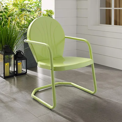 Vista 5 de Crosley Furniture CO1001A-AQ Griffith - Silla retro de exterior, de metal