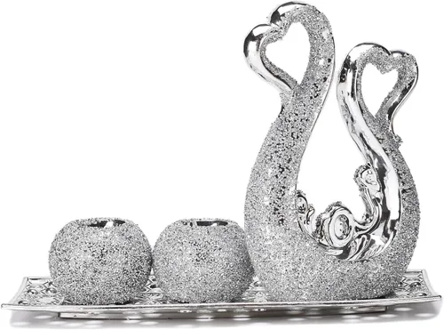 Vista 6 de Glam - Estatua de manzana de cerámica con placa creativa moderna ornamento coleccionable sala de estar dormitorio, mesa de café, oficina, hotel