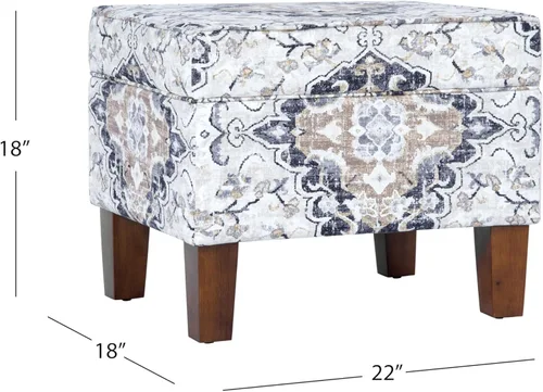Vista 152 de HomePop Decoración para el hogar K7646-A877 Otomana tapizada moderna rectangular de almacenamiento Otomana con tapa con bisagras