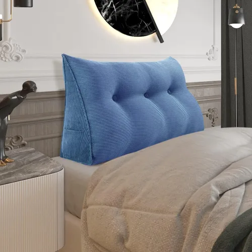 Vista 32 de Almohada de cuña para sentarse en la cama, almohada de lectura para adultos, soporte para respaldo, almohada de cabecero, sofá cama, cojín de Negro