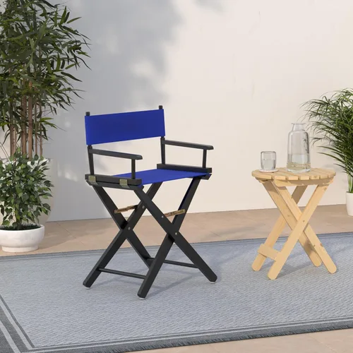 Vista 18 de American Trails Silla de director extra ancha de 18.0 in, marco negro con lona negra premium