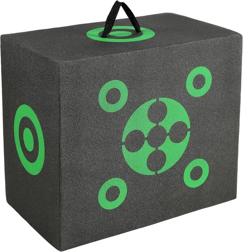 VEVOR Bloque de Diana de Tiro con Arco, 16"x18" Bloque de Diana de Arco de Todos los Lados, Diana de Tiro con Arco Portátil para Exteriores con Asa