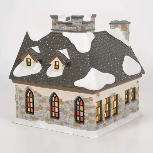 Vista 3 de Department 56 Snow Village Woodlands - Edificio iluminado para iglesia familiar, 7.48 pulgadas, multicolor