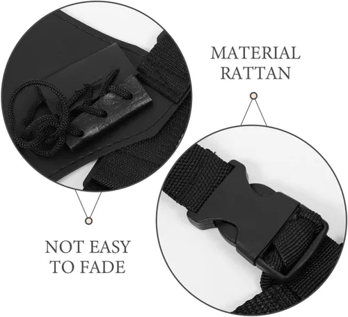 Vista 6 de Angoily Mochila de cuero con correa de transporte de espada doble para cosplay y artes marciales con capacidad de 2 espadas