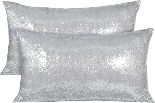 Vista 17 de Poise3EHome Fundas de almohada de lentejuelas de 18 x 18 pulgadas, fundas de almohada decorativas rojas para sofá, cama, sala de estar, Navidad Rojo