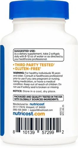 Vista 4 de Nutricost Krill Oil 0.03 onzas; 60 softgels líquido, Omega-3 Epa-Dha, 1