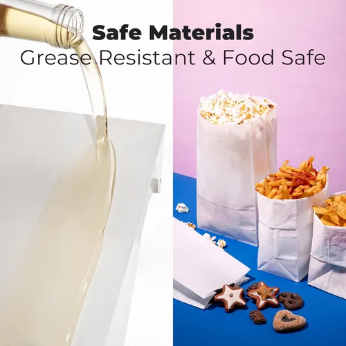 Vista 4 de Fit Meal Prep Paquete de 125 bolsas de papel encerado de 4 libras, biodegradable, resistente a la grasa, para aperitivos, galletas, sándwich