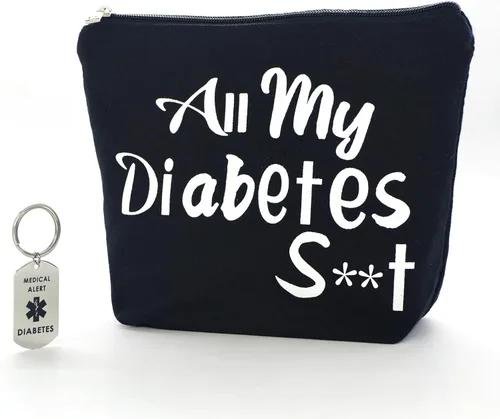 Regalos para diabéticos All My Diabetes Divertida bolsa de viaje para diabéticos + llavero diabético Regalo personalizado suministros para