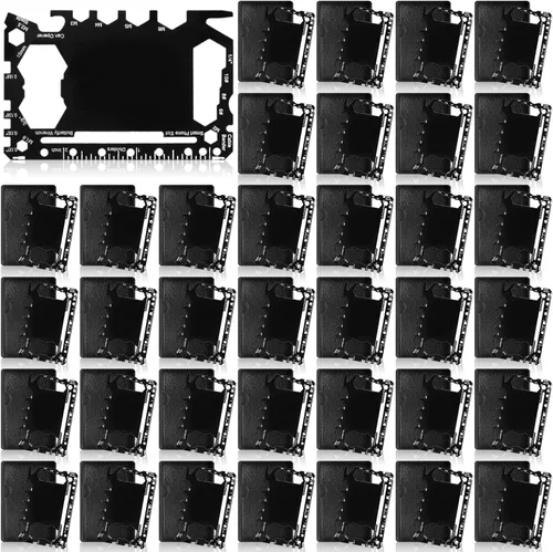 Vista 7 de Cholemy 24 Piezas Billetera de Tarjeta de Crédito Multiherramienta 46 en 1 de Acero Inoxidable Herramienta de Bolsillo de Supervivencia Abridor