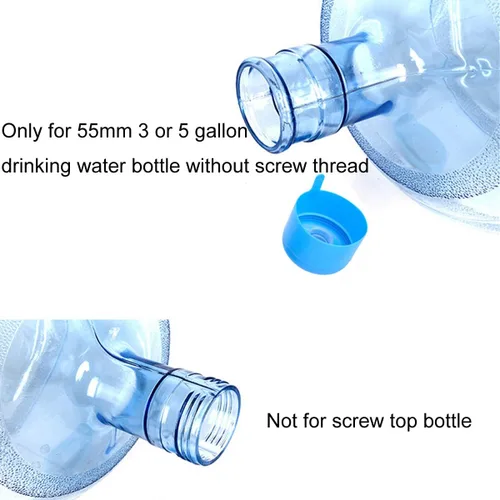 Vista 2 de Tapas de jarra de agua, tapas para botellas de agua, 5 piezas de 2.165 in, 3 y 5 galones, tapas de repuesto antiderrames, tapas de botellas de agua