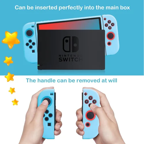 Vista 5 de Xcitifun Funda protectora diseñada para Nintendo Switch OLED TPU para niñas y niños, linda funda Kawaii Joy-Con Switch OLED compatible con Nintendo