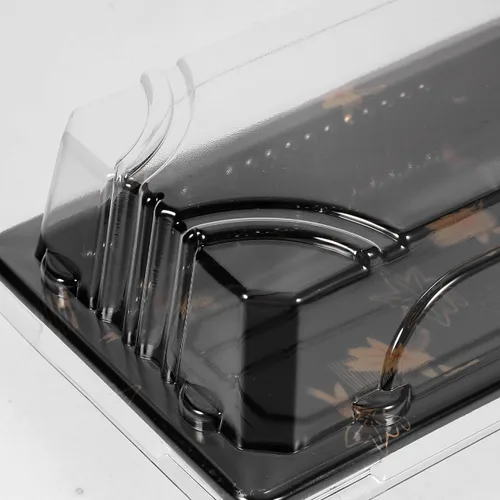 Vista 6 de 20 recipientes de sushi con tapa, bandeja de sushi desechable, pequeñas cajas de sushi para llevar, cajas rectangulares para llevar, caja