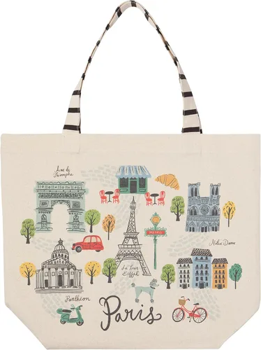 Vista 5 de Now Designs Printed Reusable Cotton Tote Bag, 15 x 18 inch