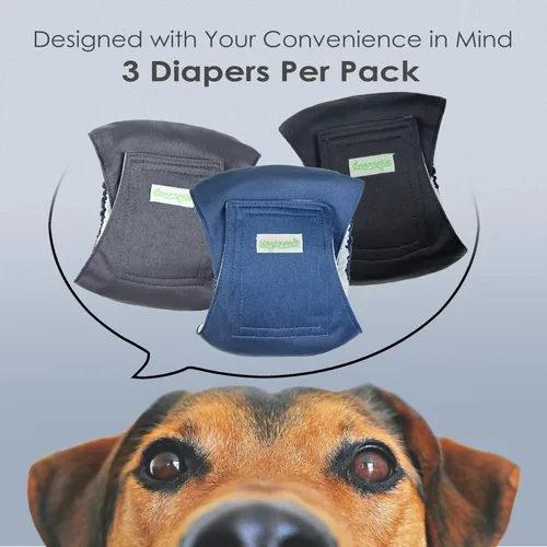 Vista 4 de wegreeco Banda para el vientre lavable para perro macho, color carbón, paquete mediano con jeans, talla M