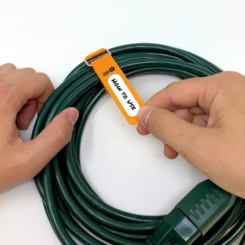 Vista 9 de Wrap-It Storage - Correas de sujeción con hebilla de acero inoxidable y etiqueta para escribir para una fácil identificación de cables, para gestión