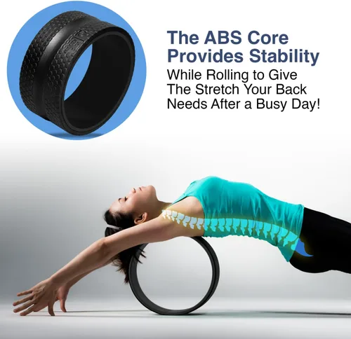 Vista 5 de Rueda Rodillo para Espalda - Rueda Estiradora de Espalda Acolchada con Espuma con Soporte Central para Columna - Rueda de Estiramiento para Dolor