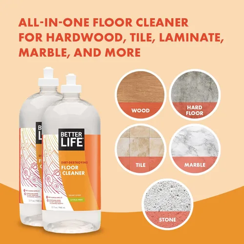 Vista 5 de Limpiador de pisos Better Life - Limpiador líquido multiusos para madera, baldosas, laminado, vinilo, bambú - Limpiador de suelos de madera dura