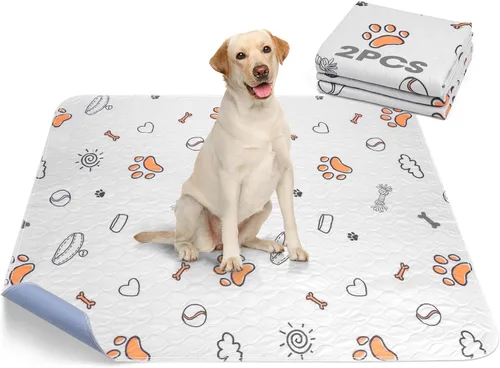 Vista 19 de Almohadillas lavables para orina para perros, 2 paquetes pequeños de 18"x24", almohadillas reutilizables súper absorbentes para cachorros