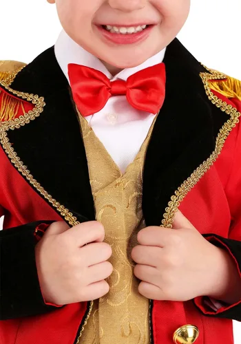 Vista 3 de Disfraz de maestro de anillo para niño Conjunto de circo con materiales de sarga de poliéster y rayón, traje de uniforme de abrigo