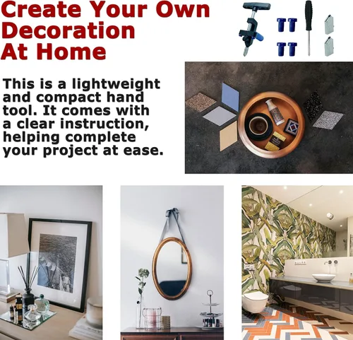 Vista 4 de Herramienta manual de cortador de vidrio, cortador de azulejos manual, herramienta de corte de vidrio 2 en 1 con alicates de ruptura, kit