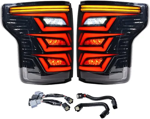 AMOPA - Luz trasera LED de señal de giro secuencial humo para Ford F150
