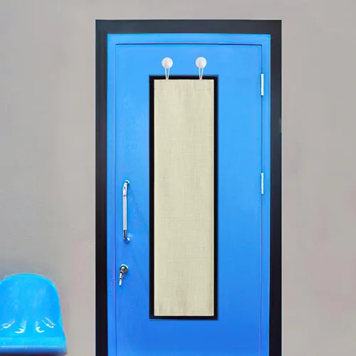 Vista 16 de NICETOWN Cortinas pequeñas para puerta francesa con ganchos autoadhesivos, cortinas opacas de lino sintético con aislamiento térmico para puertas