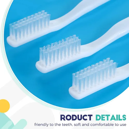 Vista 3 de CHENGU Paquete de 200 cepillos de dientes desechables envueltos individualmente, cepillo de dientes de un solo uso con cerdas suaves para mujeres