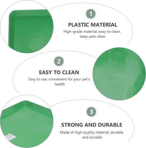Vista 5 de Sartén de repuesto para perros, jaula verde para accesorios para cajas de bandeja para orinal, hurón urinario, caca en S, jaulas de inodoro, bandeja