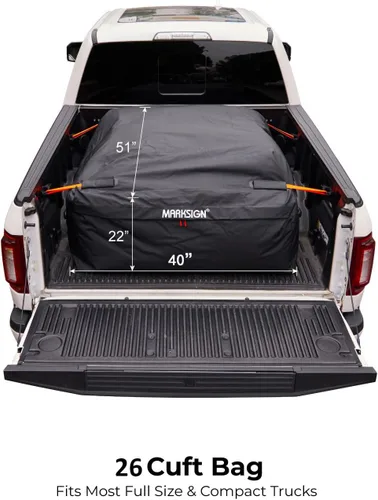 Vista 6 de Bolsa para Cama de Camión, Bolsa de Carga para Camión 100% Impermeable que se Adapta a Cualquier Tamaño de Camión con 4 Asas, 4 Correas de Amarre