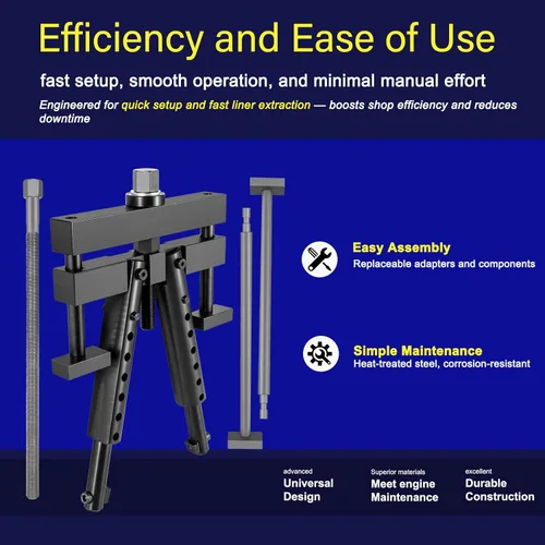 Vista 5 de Extractor de revestimiento de cilindro universal PT-6400-C y PT-6410-5 Kit de conversión ZTSE2536, herramienta de extracción de manguitos de motor