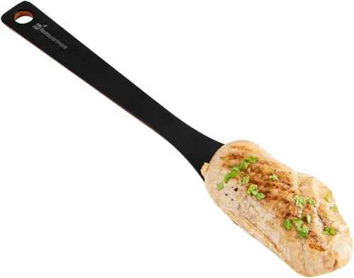 Vista 8 de Restaurantware Nature Tek - Espátula en ángulo de 13.2 pulgadas, 1 espátula giratoria de madera en ángulo, mango resistente, agujero para colgar