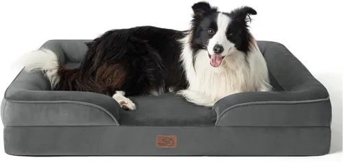 Vista 53 de Bedsure - Cama para gatos de interior, sofá cama lavable para perros muy pequeños, espuma de soporte con funda extraíble y lavable, forro Gris