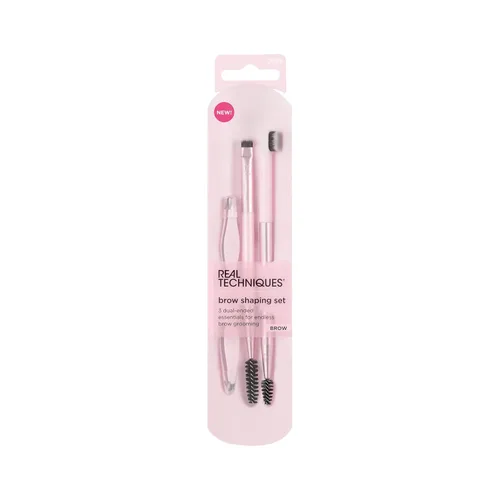 Vista 2 de Real Techniques Juego de moldeado de cejas, spoolie, pinzas y cepillos para cejas, herramientas de doble extremo, para peinar y dar forma a