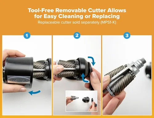 Vista 4 de Bostitch sacapuntas manual metálico, antimicrobios, negro (MPS1-BLK), Negro