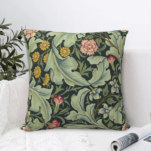 Vista 8 de William Carnations - Fundas de almohada morris con diseño floral negro y gris, 18 x 18 pulgadas, almohada estética para dormitorio, funda