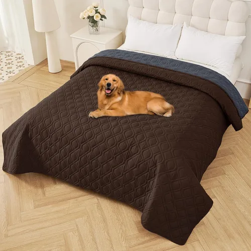 Vista 157 de Smiry Funda impermeable para cama de mascota, suave y lavable, para cama, sofá, reversible, perros pequeños, medianos, grandes, gatos, diseño