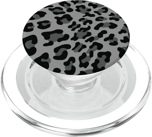 Vista 8 de Bonito diseño de estampado de leopardo negro para mujeres en gris PopSockets agarre y soporte para teléfonos y tabletas