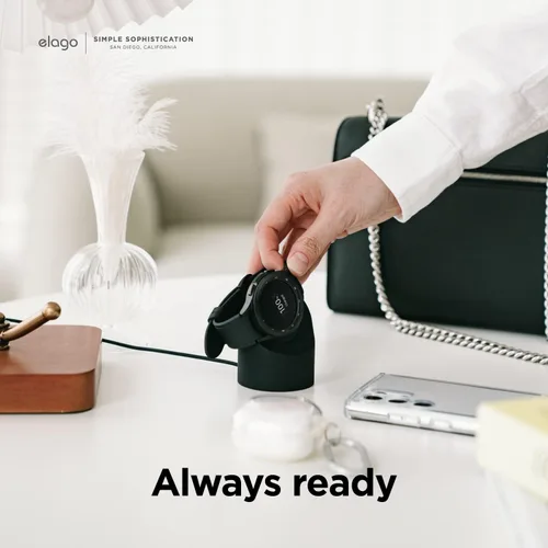 Vista 3 de elago GW2 - Cargador de reloj compatible con Samsung para Galaxy Watch 4/4 Classic / 3 / Active (1.57 ~ 1.81 pulgadas) - [negro]